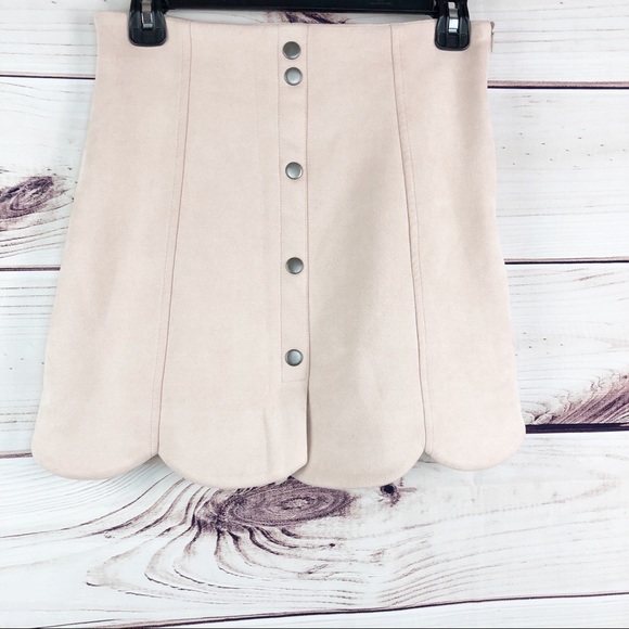 HYFVE Dresses & Skirts - Sk73 SOLD/// Scalopped Hem Faux Suede Mini Skirt